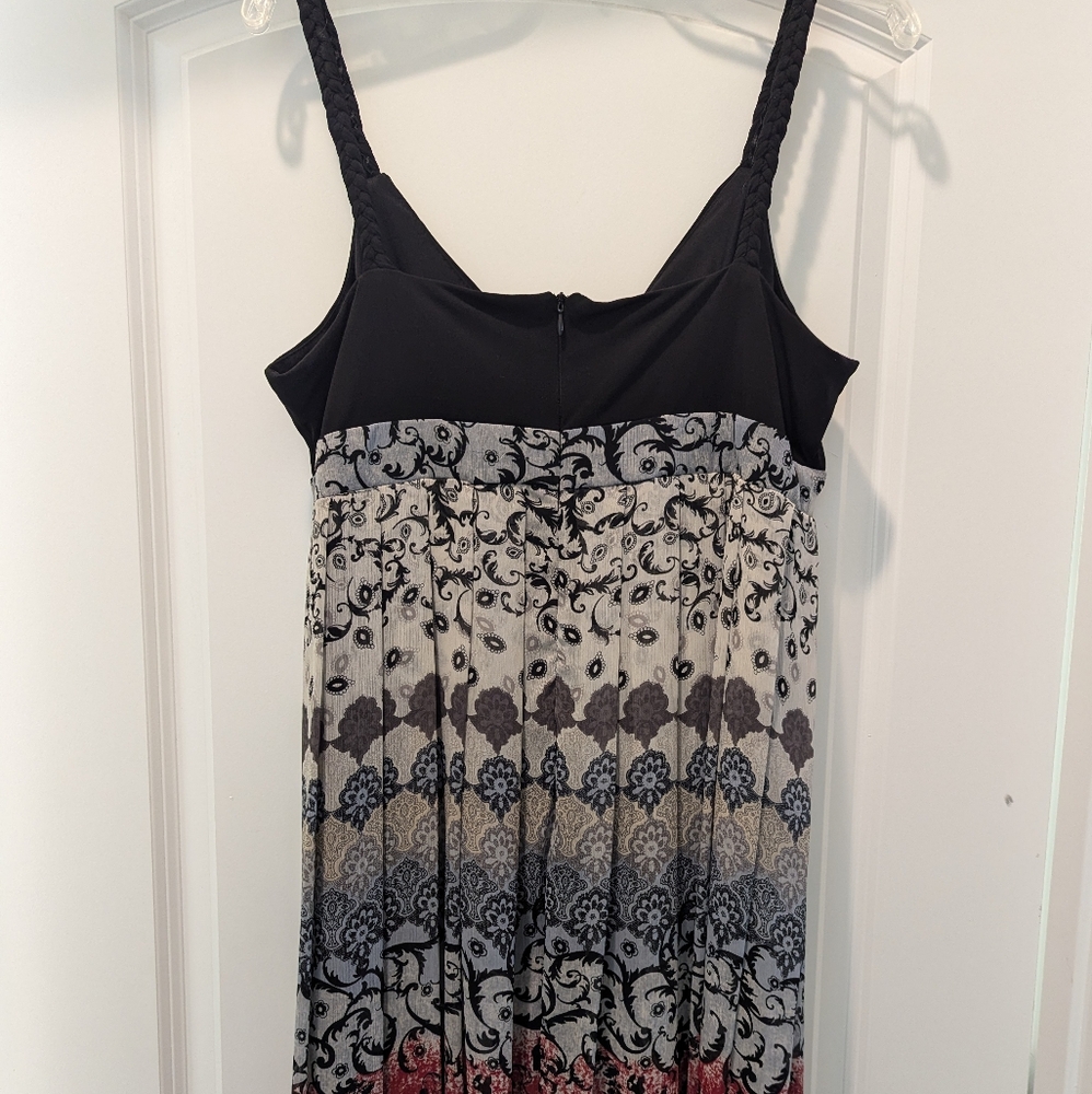 Black,Gray,Red Sleeveless Strap Dress, V-neck, sz16